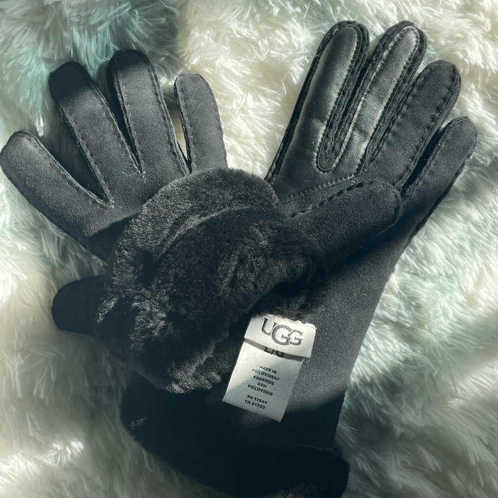 UGG Australia authentic faux fur lined winter fashion leather gloves
